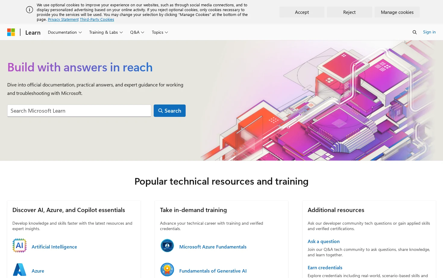 Microsoft Learn 页面快照